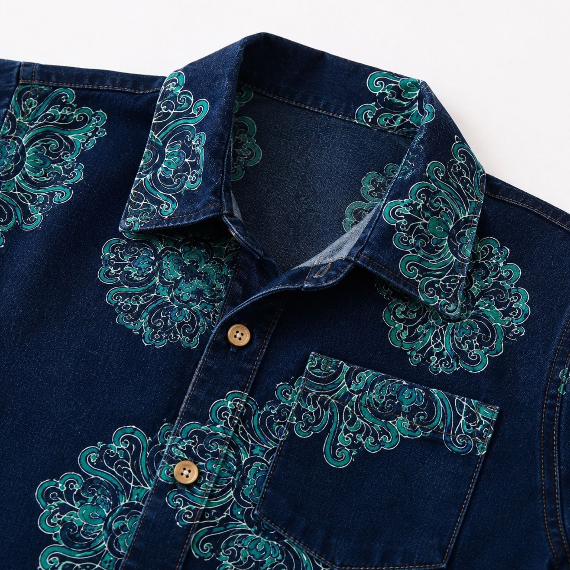 Googo Gaaga Girls Navy Blue Flowers Printed Shirt and Shorts Set