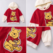 Googo Gaaga Kids Cotton Red the Pooh Printed Hoodie and Joggers Set
