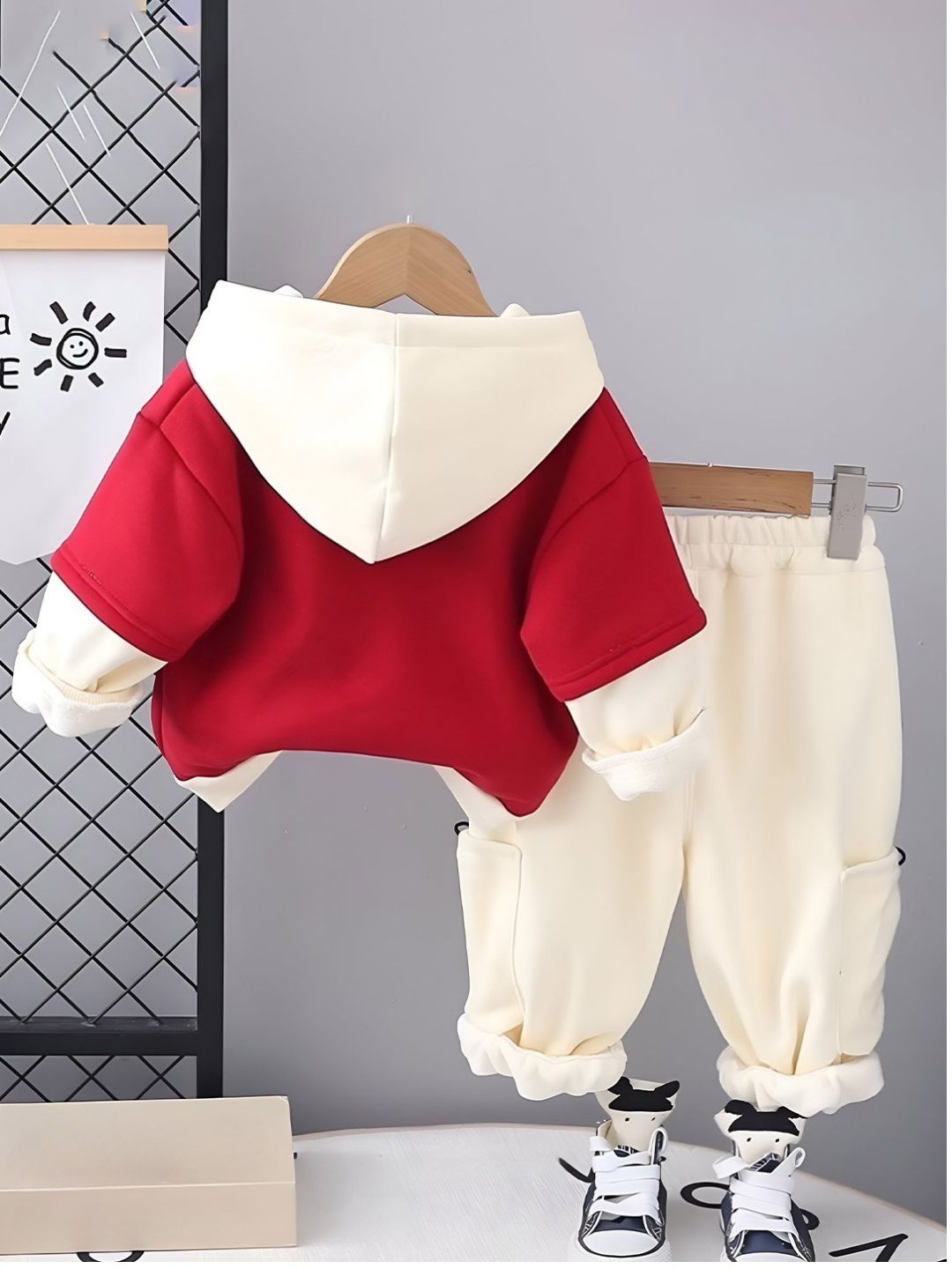 Googo Gaaga Kids Red Mickey Mouse Printed Hoodie and Joggers Set