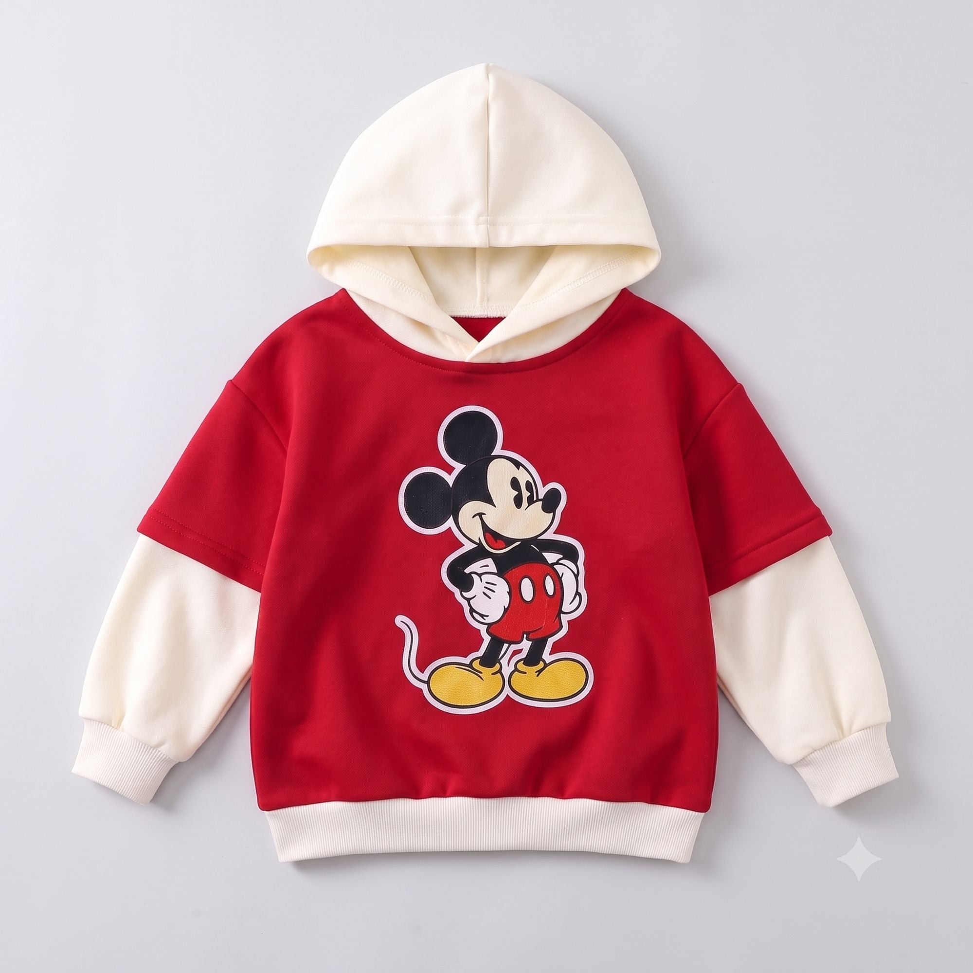 Googo Gaaga Kids Red Mickey Mouse Printed Hoodie and Joggers Set