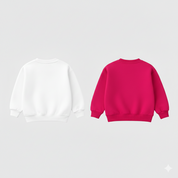 Girl's Cotton Full Sleeves Printed Sweatshirt Set Pack of 2 - Pink & White