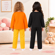 Googo Gaaga Girls Bicycle & Tiger Printed Full Sleeve T-Shirt and Pyjama Co-Ord Sets – Pack of 2 (Orange Yellow & Black)