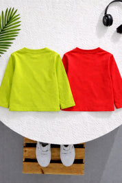 Boy's 2-Pack Print Cotton T-Shirts - Red & Green