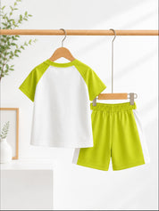 Googo Gaaga Boys Cotton Dinosaur Printed T-Shirt & Shorts Set - Green