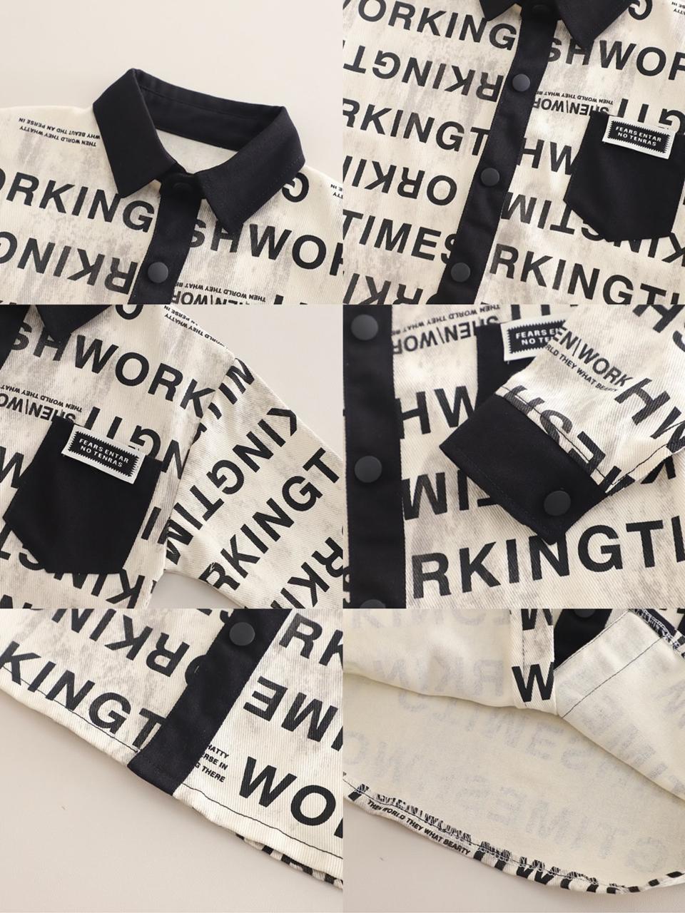 Boys King Printed Shirt with Denim Pant