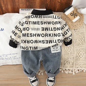Boys King Printed Shirt with Denim Pant