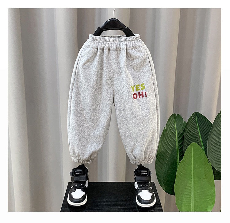 Boy's Red Text Print Sweatshirt & Joggers Set
