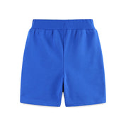 Boy's Royal Blue Graphic Print Mid-Rise Shorts