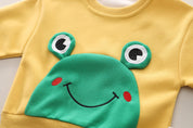 Boy's Yellow Snail Print Sweatshirt & Pants Set