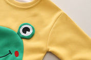 Boy's Yellow Snail Print Sweatshirt & Pants Set