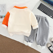 Boy's Cream Dino Print Sweatshirt & Pants Set