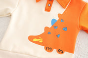 Boy's Cream Dino Print Sweatshirt & Pants Set