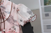 Girl's Pink Half-Sleeve Frock