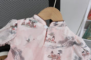 Girl's Pink Half-Sleeve Frock
