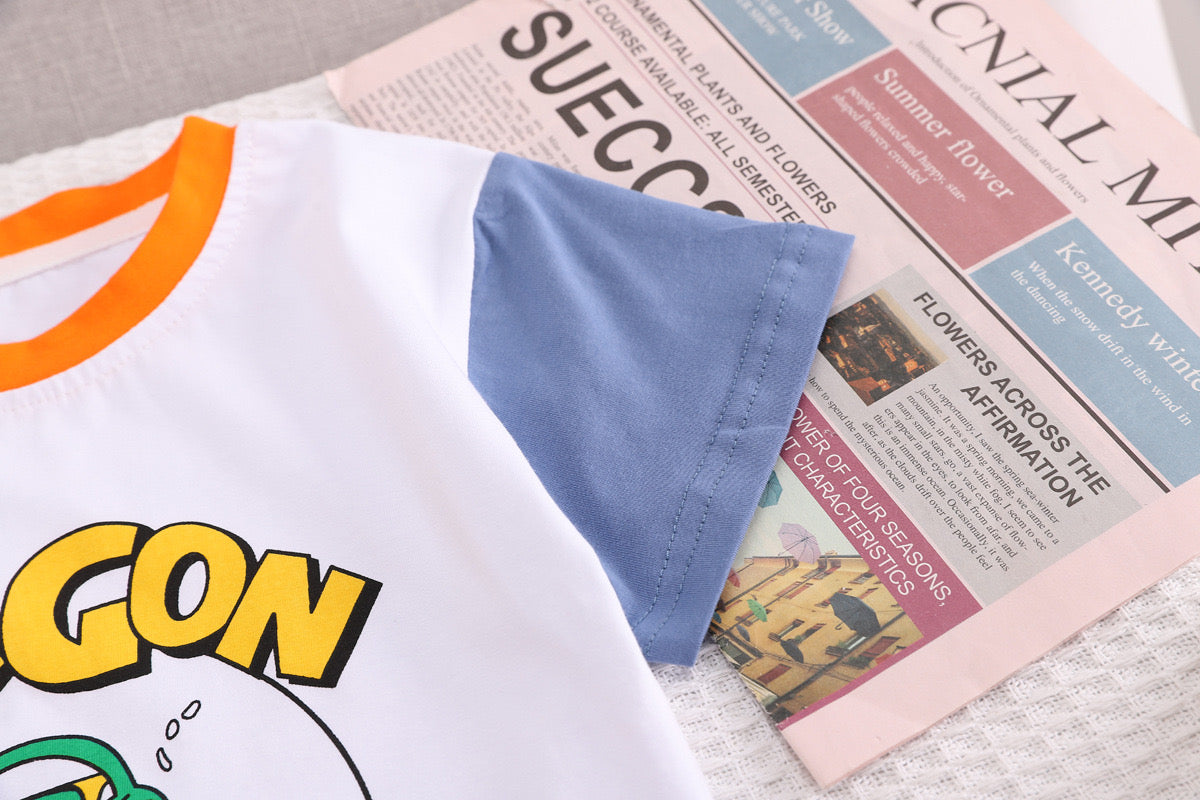 Boy's Dragon Print Half-Sleeve T-Shirt