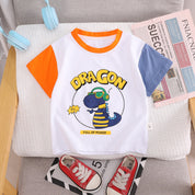 Boy's Dragon Print Half-Sleeve T-Shirt