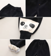 Boy's White Panda Print Sweatshirt & Pants Set