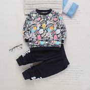 Boy's Black Inspire Print Sweatshirt & Pants Set