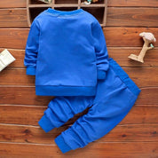 Boy's Royal Blue Print Sweatshirt & Pants Set
