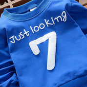 Boy's Royal Blue Print Sweatshirt & Pants Set