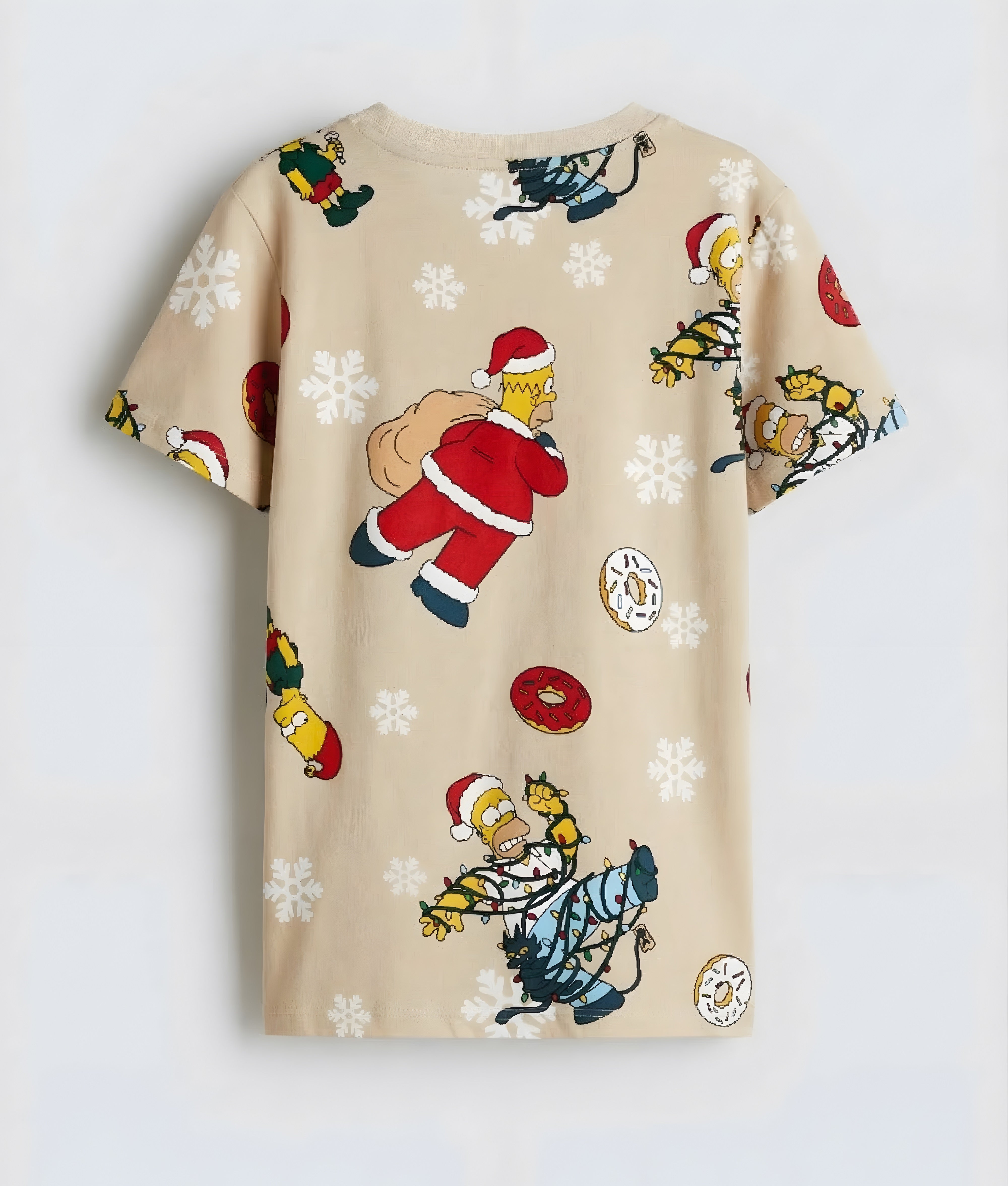 Boy's Santa Print Half-Sleeve T-Shirt