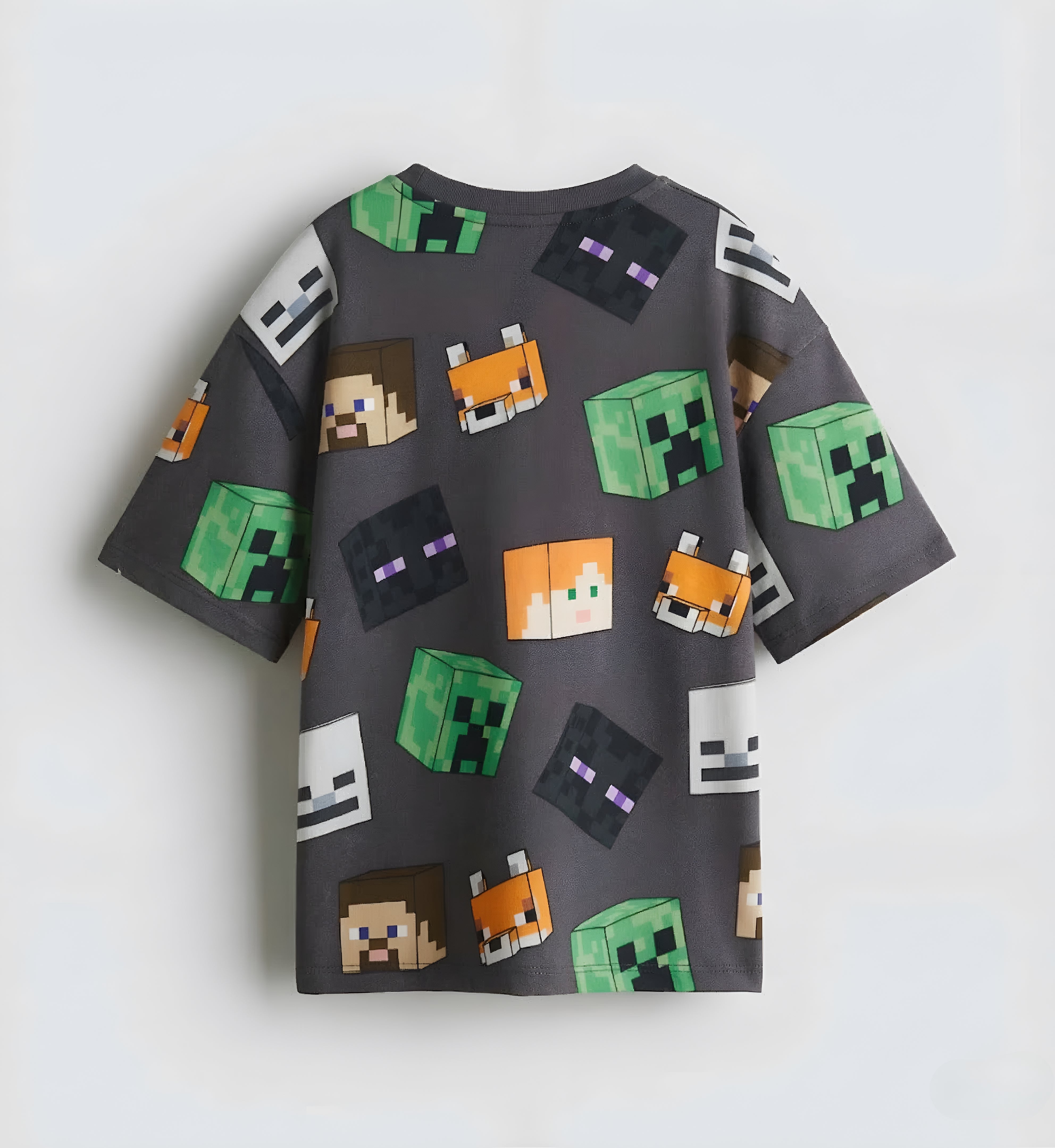 Boy's MineCraft Print Half-Sleeve T-Shirt - Brown