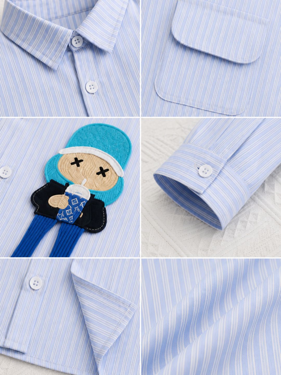 Googo Gaaga Boys Striped Shirt with Denim Joggers Set