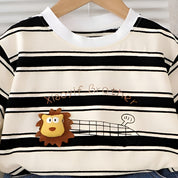Boy's Lion Stripes Print T-Shirt & Shorts Set