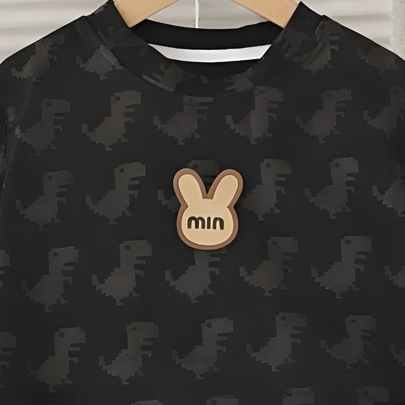 Boy's Cotton Min Print T-Shirt & Shorts Set - Black