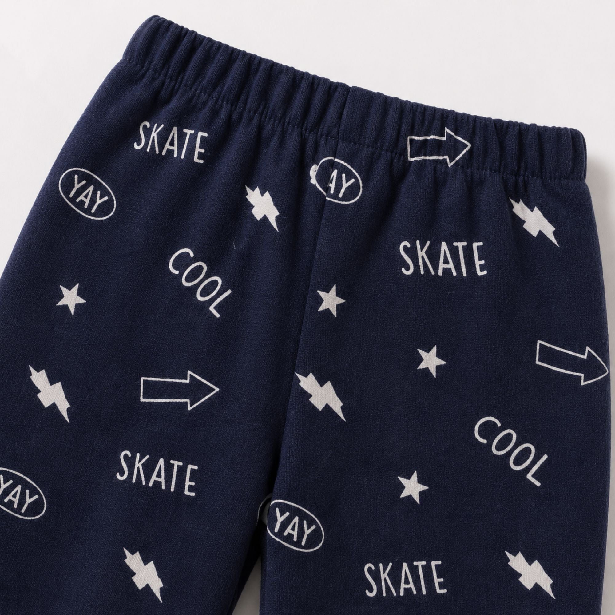 Googo Gaaga Gils Skate Graphic Printed Navy Blue Cotton Joggers