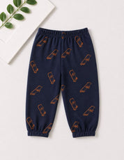 Googo Gaaga Girls Skateboard Printed Navy Blue Cotton Joggers