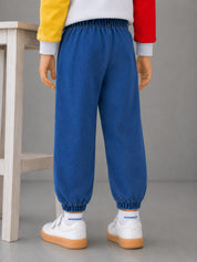 Boy's Cotton Denim New Animal Printed Pants - Blue