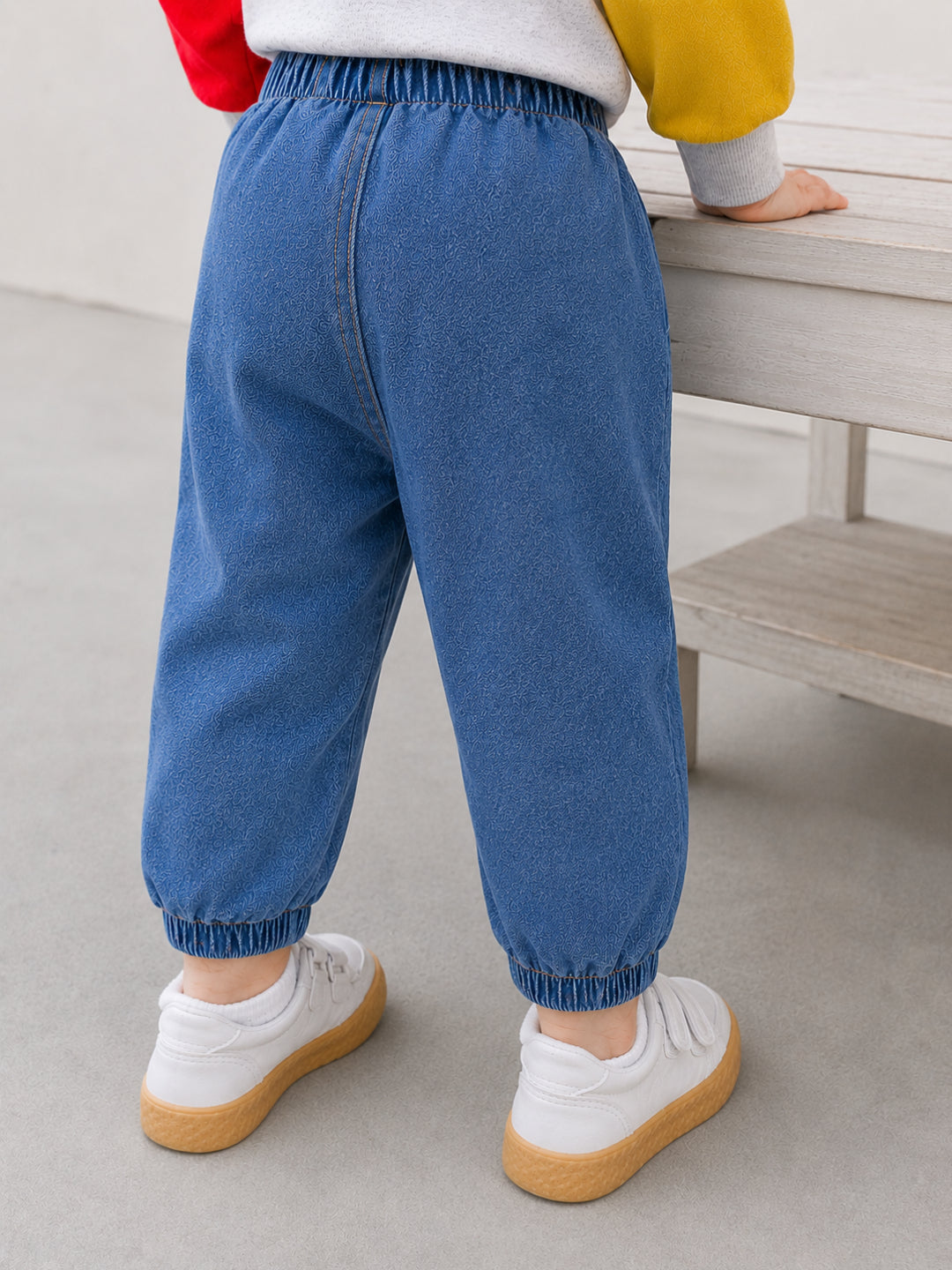 Boy's Cotton Denim New Animal Printed Pants - Blue