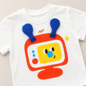 Googo Gaaga Boys Robot Graphic Printed T-Shirt with Denim Shorts Set
