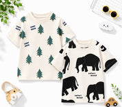 Googo Gaaga Boys Cotton Printed T-Shirt Pack of 2 - Christmas & Elephant