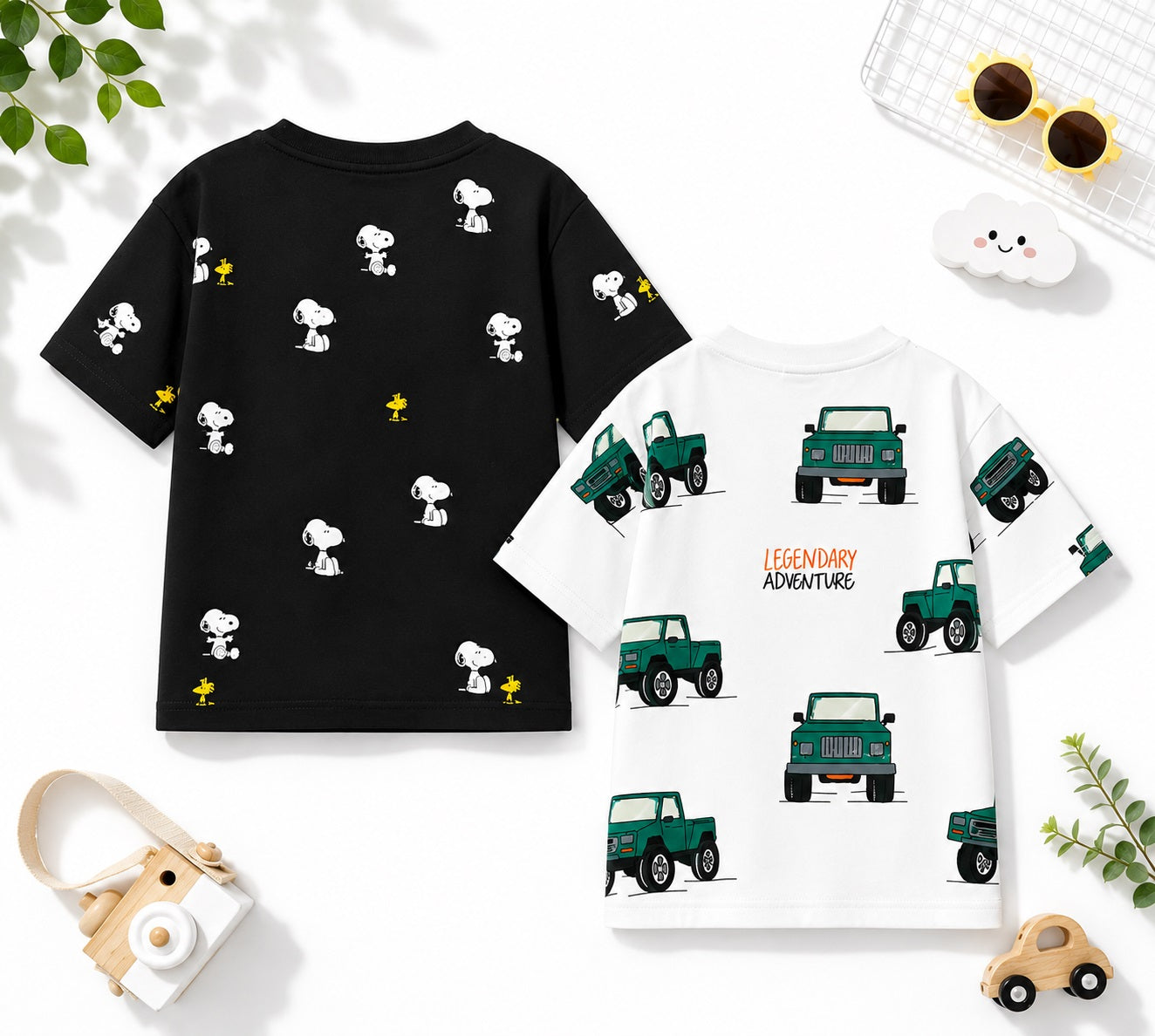 Googo Gaaga Boys Cotton Printed T-Shirt Pack of 2 - Dog & Jeep