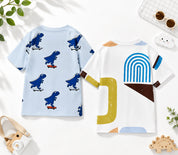Googo Gaaga Boys Cotton Printed T-Shirt Pack of 2 - Shapes & Dino