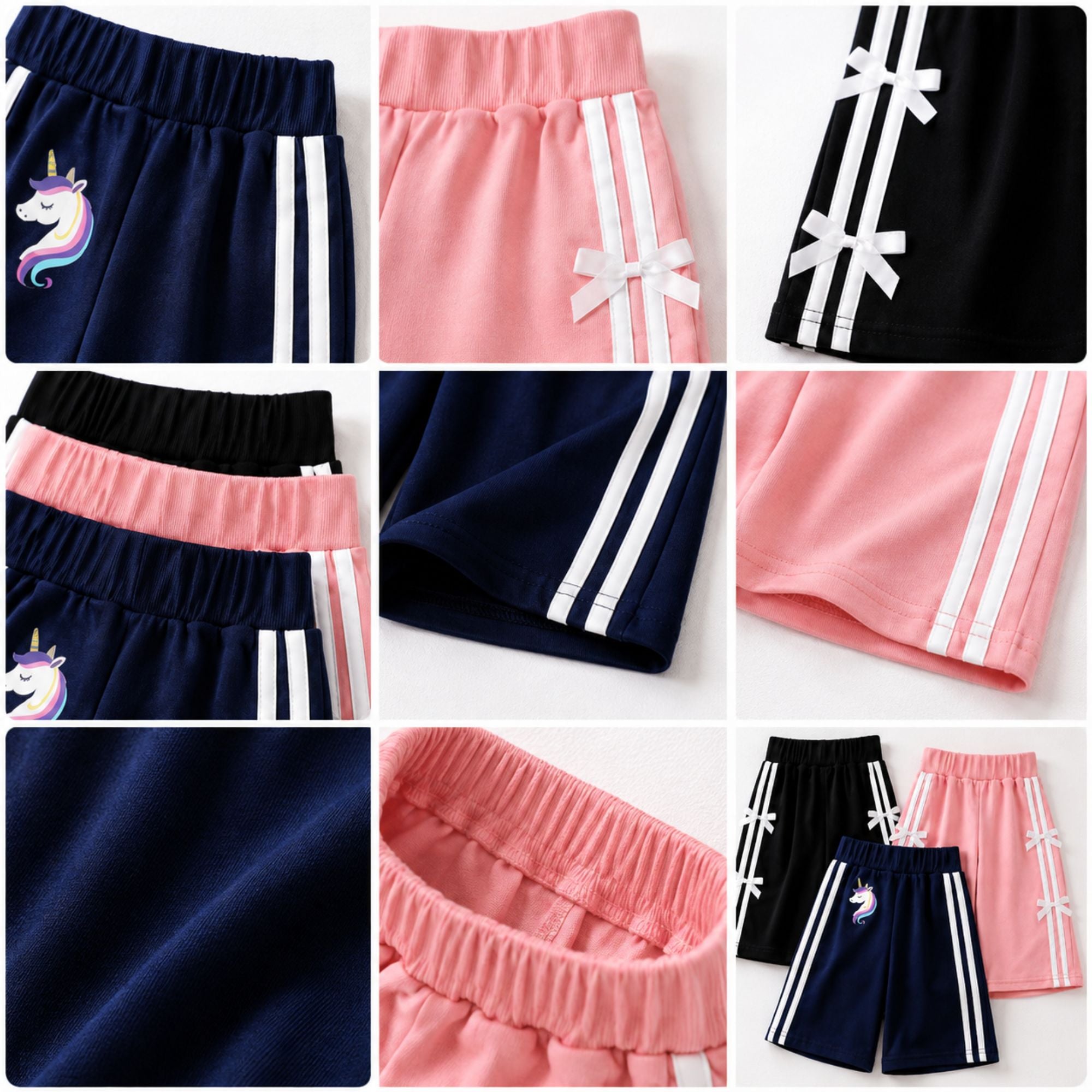 Girls Striped Wide-Leg Pyjama– Pack of 3