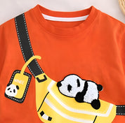 Boy's Panda Print T-Shirt & Shorts Set