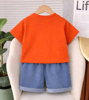 Boy's Panda Print T-Shirt & Shorts Set