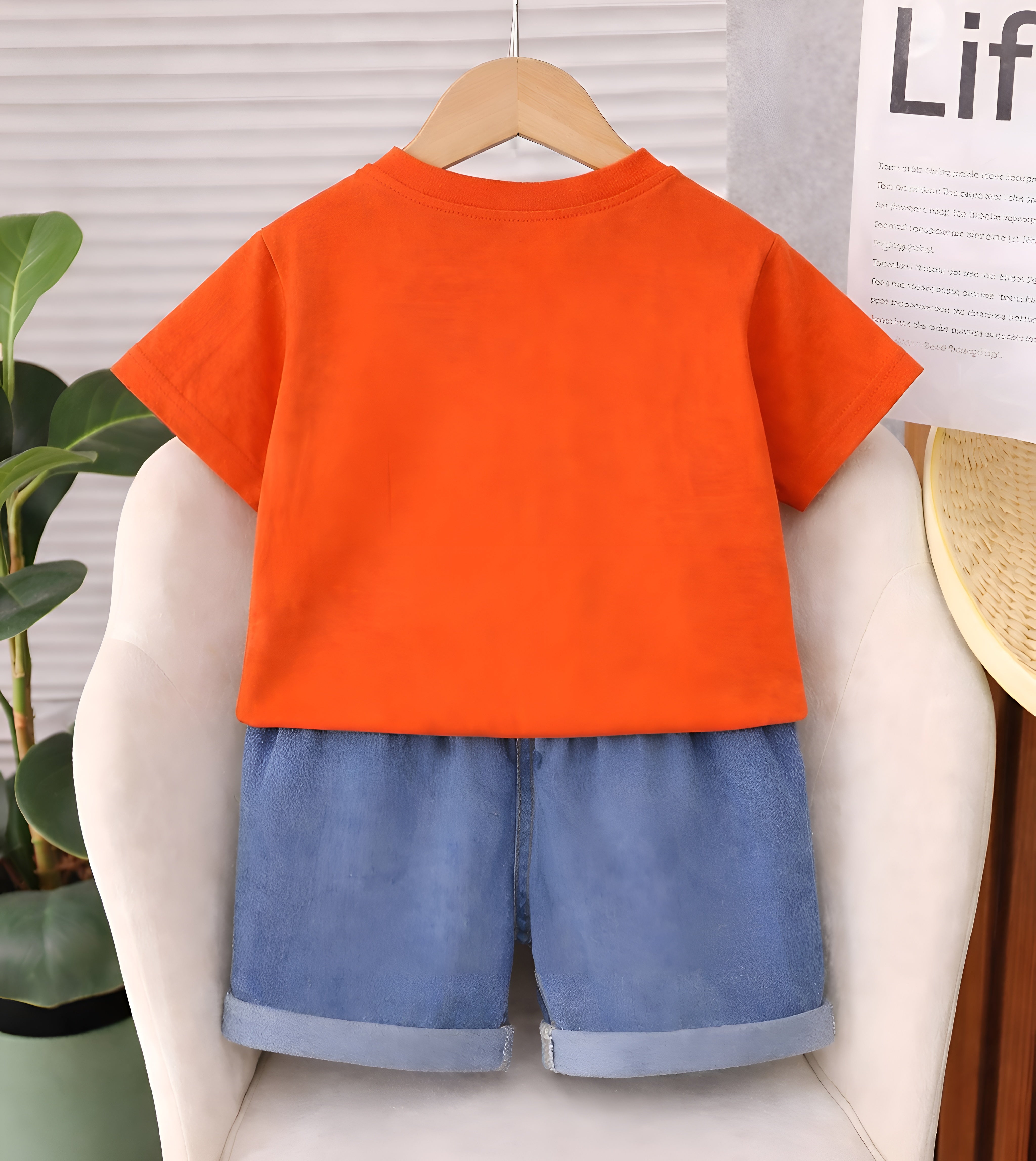 Boy's Panda Print T-Shirt & Shorts Set