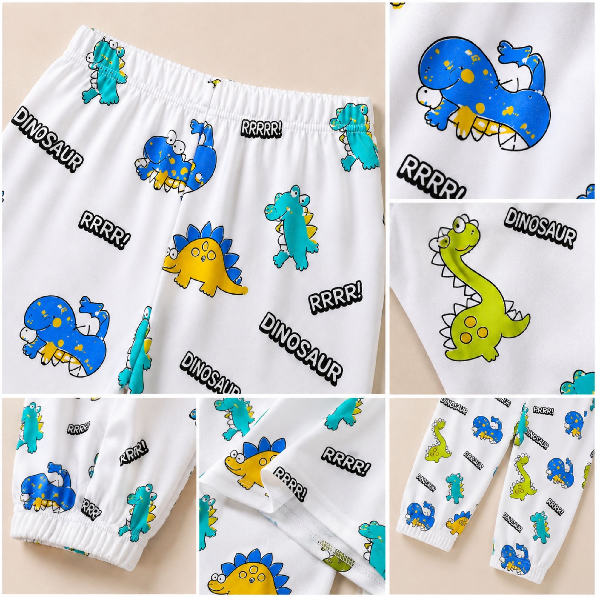 Googo Gaaga Girls Dinosaur, Skateboard & Lightning Printed Cotton Joggers – Pack of 3