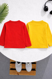 Boy's 2-Pack Print Cotton T-Shirts - Red & Yellow