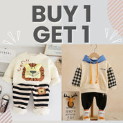 BUY 1 GET 1 FREE Boy's Cotton Fleece Sweatshirt and Joggers Set + Free Light Winter Sweatshirt and Jogger Set