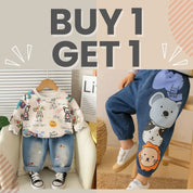 BUY 1 GET 1 FREE Boy's Cotton Fleece Sweatshirt and Joggers Set + Free Light Winter Sweatshirt and Jogger Set