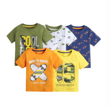 Boy's 5-Pack Skate Print Cotton T-Shirts