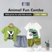 Googo Gaaga Half Sleeves Printed T-shirt Clothing Sets Combo Pack of 2