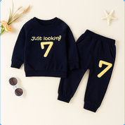 Boys Cotton Light Winter Text Printed Sweatshirt & Joggers Set