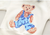 Boys Cotton Light Winter Knit Full Sleeves Teddy Printed Sweatshirt With Joggers Set Pack of 2