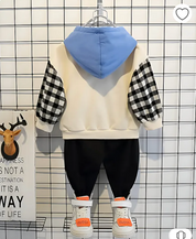 Boys Cotton Light Winter Knit Full Sleeves Teddy Printed Sweatshirt With Joggers Set Pack of 2